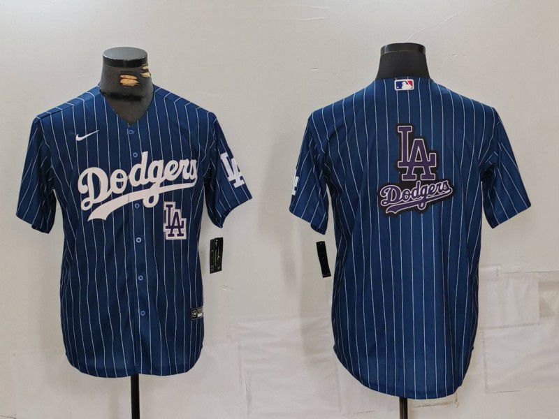 Men Los Angeles Dodgers Blank Blue Stripe Game 2024 Nike MLB Jersey style 8->los angeles dodgers->MLB Jersey